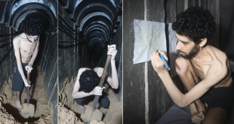 Hamas objavil posnetke Izraelca, ki si hudo izstradan mora skopati lasten grob (VIDEO)
