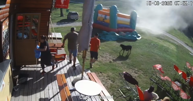 VIDEO: Včeraj je na Krvavcu močan ‘tornado’ odpihnil otroški napihljivi grad – lahko bi se končalo tragično