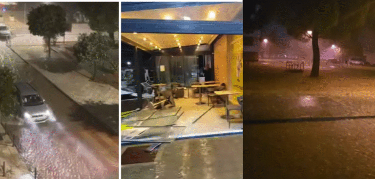 Rdeči alarm za Istro: hudo neurje v Umagu, toča in poplavljene ulice FOTO: X / 24sata