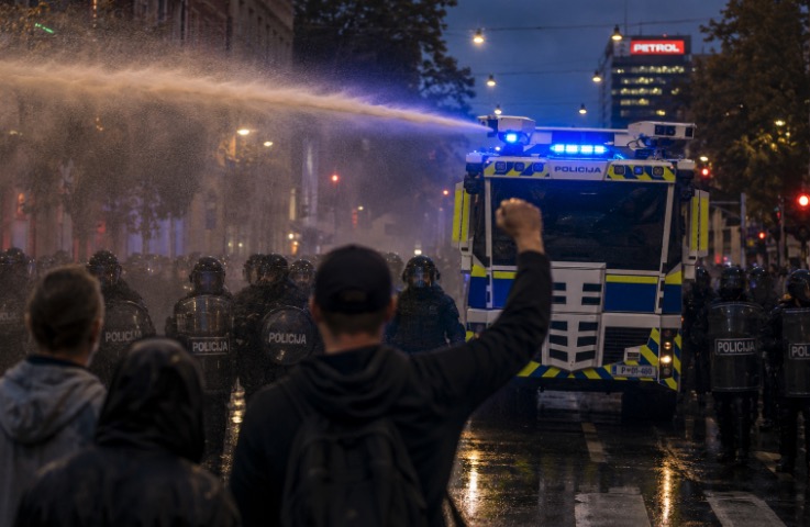Vodni top Policije Slovenije | FOTO: Pokukaj24.si / DALL·E