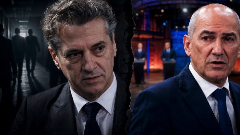 Golob ne da oblasti: »Svoboda si bo gradila SVOJO ‘vlado v senci’! Robert Golob proti Janezu Janši | FOTO: Pokukaj24.si / DALL·E
