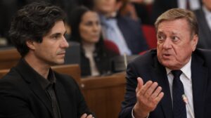 Mesca ne moti izkoriščanje delavcev pri gradnji Stožic niti milijonski dolgovi do podjetij Luka Mesec in Zoran Janković | FOTO: Pokukaj24.si / DALL·E