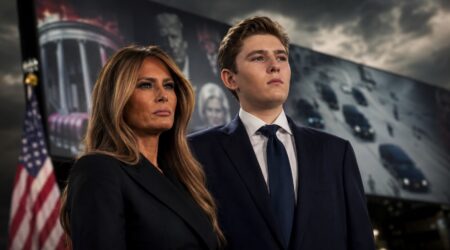 Melania in njen sin | FOTO: Pokukaj24.si / DALL·E