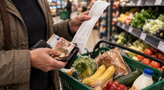 Kljub obljubam Janeza Janše o znižanju goriva in hrane, nas bo vlada kmalu udarila po denarnicah? Drastičen dvig cen hrane za 11,8 % in nov pritisk po podražitvi goriv. Slika je simbolična | FOTO: Pokukaj24.si / DALL·E