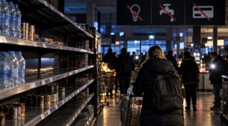 POZOR: Evropa se pripravlja na 72 ur brez elektrike, vode in plačevanja – ljudem svetujejo, naj si naredijo zaloge FOTO: Pokukaj24.si / DALL·E